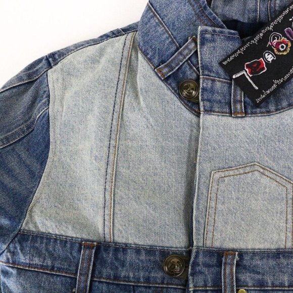 DESIGUAL Women Jacket Sequined women Pattern Patched Denim Warmed - Picture 6 of 13